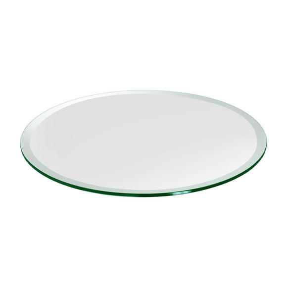 Dulles Glass 30 Inch Round 3/8 Inch Thick Tempered Glass Table Top with Polished Edges