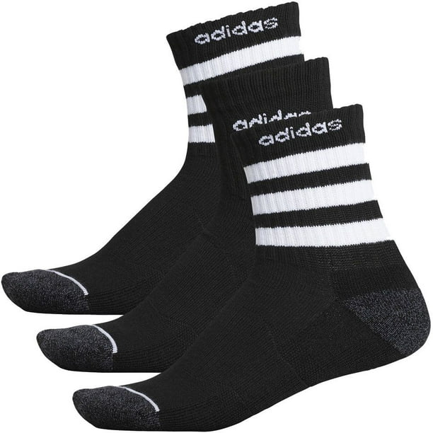 adidas Men's 3-Stripe Quarter Crew Socks 3 Pack - Walmart.com