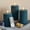 Blue, variant on WYZworks Fluted Ribbed LED Pillar Candles, Brown, with Realistic Reflective Melted-Wax Effect – Flickering Flame, Remote, Dimmable, Flameless, Battery Operated, Home & Wedding Decor (Set of 3)
