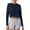 Navy, variant on Long Sleeve Crop Top, Women's Loose Yoga T-Shirt