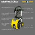 thumbnail image 3 of Kärcher Pressure Washer K1700, CETA Certified, 3 Spray Nozzles, Detergent Tank, For Cars, Driveways, Siding, Patios, 1.2 max. GPM, 3 of 8