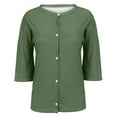 thumbnail image 5 of TODOZO Button Down Shirts for Women Womens Shirts Summer Blouses for Women 2025 Womens Half Sleeve Cardigan Shirt Cropped Button Down Tops Oversized Lightweight Ribbed Knit Top Green Xl, 5 of 7