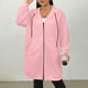 thumbnail image 5 of HongQid Women's Zip Up Hoodies Long Sleeve Long Tunic Sweatshirts Oversized Casual Waffle Fall Jacket Coat with Pocket, 5 of 5
