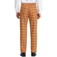 thumbnail image 3 of INSPIRE CHIC Men's Pants Plaid Mid-Waist Classic Business Checked Dress Pants 34 Orange White, 3 of 7