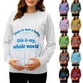 thumbnail image 1 of RKSTN Women's Maternity Sweatshirts Plus Size Crewneck Pregnancy Graphic Print Pullover Hoodless Sweatshirts Top Womens Casual Oversized Round Neck Loose Comfy Funny Printed Long Sleeve T Shirts, 1 of 7