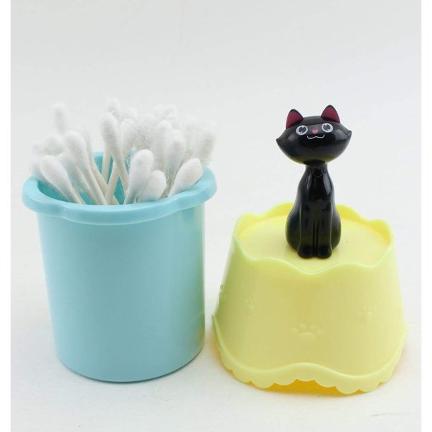 Super Cute Cat Design Jewelry Stand Display Earrings Hangers Storage Rack Yellow Lid Q Tip Holder Walmart Com Walmart Com