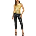 thumbnail image 3 of Unique Bargains Women's Halloween Costume Stretch Sleeveless U Neck Tank Top L Gold Tone, 3 of 7