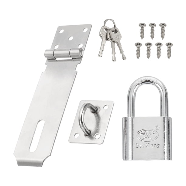 Juego de Hasp de Candado Uxcell de Acero Inoxidable con Llaves y Tornillos 5"