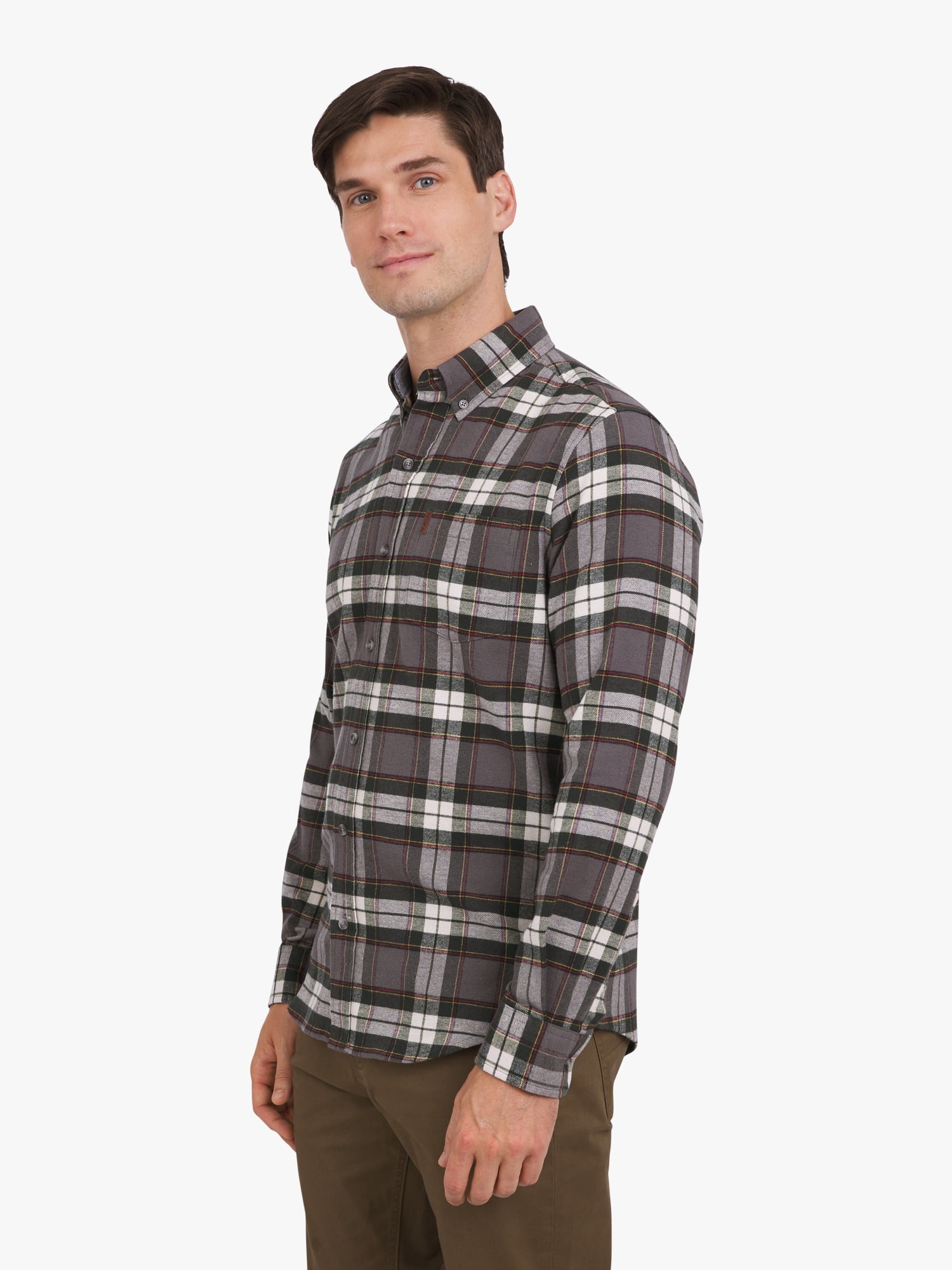Chaps Men's and Big Men's Comfort Stretch Flannel Shirt, Sizes S-2XL