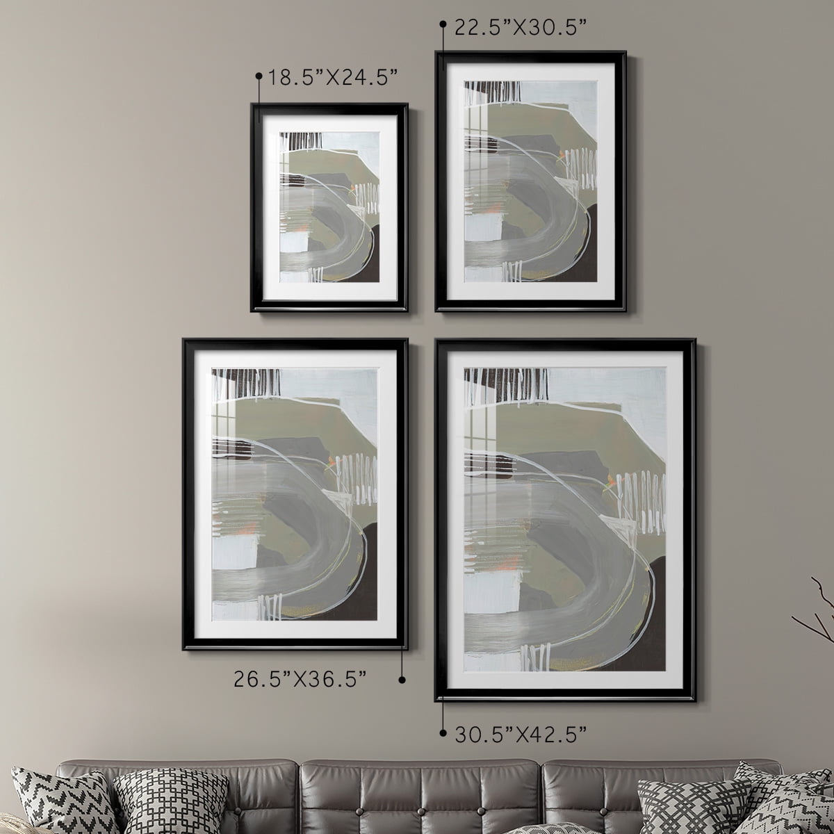 Wexford Home Arching Neutrals I Premium Framed Print, 22.5" x 30.5" - Ready to Hang, Black (Set of 2)