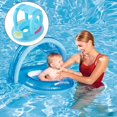 thumbnail image 4 of style2 Flotador de piscina para bebé con dosel, bote inflable para nadar para bebés con sombrilla de asiento de seguridad para bebé, 4 of 5