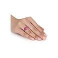 thumbnail image 5 of 3.21 Carat (Ctw) Pink Topaz and Africa Amethyst Ring in Rose Sterling Silver for Women, 5 of 6