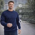 thumbnail image 4 of BILLIONHATS 24 Pack Mens Adult Crewneck Fleece Lined Pullover Sweatshirt Bulk, Navy Color, Wholesale Multipack Donation for Homeless (Large), 4 of 6