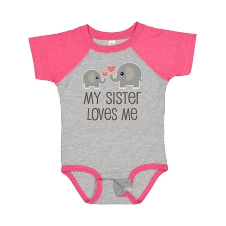

Inktastic My Sister Loves Me Gift Baby Boy or Baby Girl Bodysuit