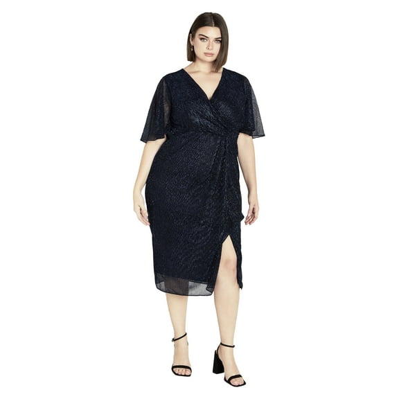 Avenue Women's Plus Size Julia Plisse Dress