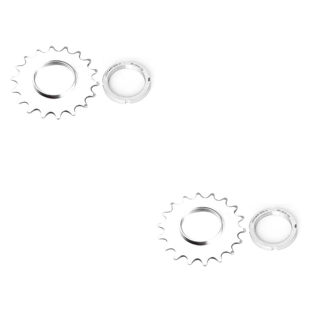 Toystoory Piñón fijo rueda de bicicleta Cogs acero al carbono piñón bloqueo anillos mantenimiento volante accesorio piezas de repuesto 18T 2piezas