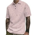 thumbnail image 1 of Blusa de Manga Corta para Hombre de Color Sólido Botón de Ocio Superior, Camisa de Moda de Cuello de Vuelta para el Uso Informal, 1 of 4