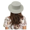 thumbnail image 5 of beishanbush Baseball Caps Women's Straw Panama Hat Fedora Summer Beach Sun Hat UV Protection Hat White, 5 of 7