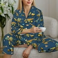 thumbnail image 4 of Wukai Modern Excavator Print Women's Pajama Set - Soft Long Sleeve Sleepwear for Comfort and Style-Small, 4 of 9
