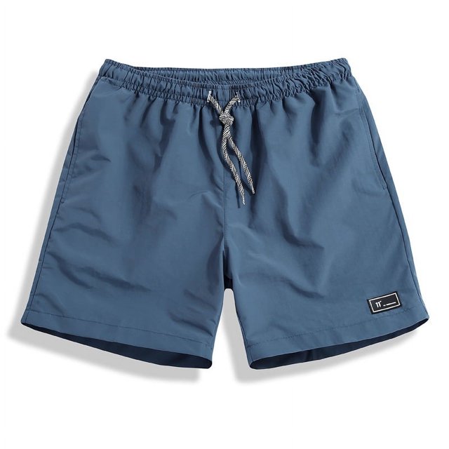 Pantalones cortos para hombre, pantalones casuales sueltos de playa, pantalones cortos de color sólido, ligeros, de secado rápido