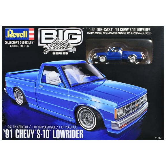 Level 4 Model Kit 1991 Chevrolet S-10 Lowrider Pickup Truck with 1/64 Diecast Version Included 1/25 Scale Model by Revell