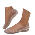 thumbnail image 3 of Fiaer Jelly Mesh on Ballet Flats for Women Clear Jelly Sandals Loafers Breathable Comfortable Walking Causal Lightweight Vacation Footwear White 8.5, 3 of 8