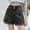 Grey, variant on CHUOU Womens High Waisted Denim Shorts Summer Fold Hem Casual Button Down Baggy Jean Shorts with Pockets