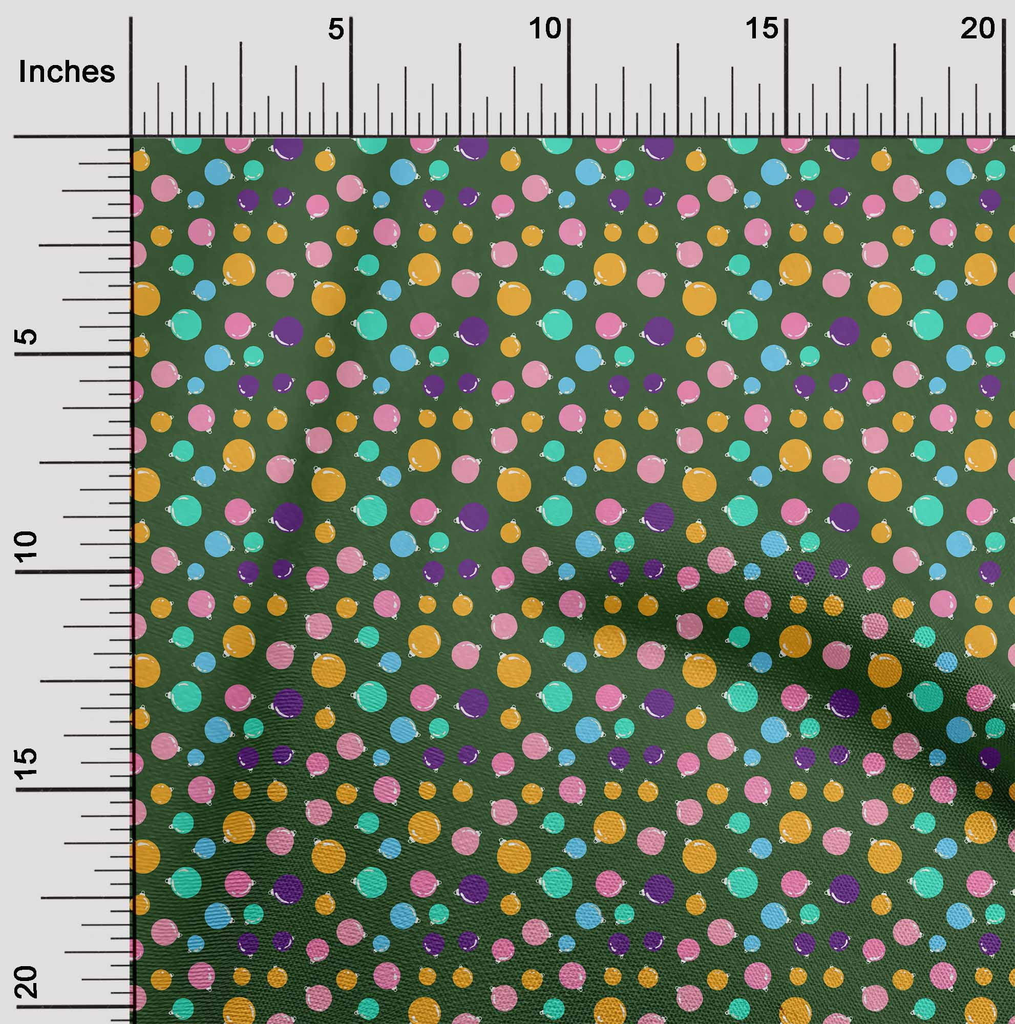 oneOone Polyester Spandex Green Fabric Christmas Sewing Material Print Fabric By The Yard 56 Inch Wide