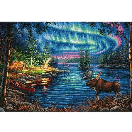 Counted Cross Stitch Backstitch - Gold Collection Northern Night Counted Cross-Stitch Kit, 16