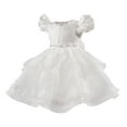 thumbnail image 2 of BLTIBY Girls Flower Sequin Tulle Dress Cute Ruffle Toddler Wedding Princess Party Birthday Pageant Prom Dresses White 4-5 Years, 2 of 5
