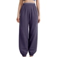 thumbnail image 5 of Women's Gym Workout Joggers Pants Stretchy High Waisted Athletic Yoga Pants Womens Casual Solid Loose Fits Lightweight Breathable Sports Running Sweatpants, 5 of 5