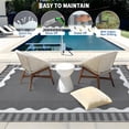 thumbnail image 4 of Garvee 9x18ft Outdoor Rug Modern Simple Reversible Area Rug, Plastic Straw Rug Waterproof Outdoor Carpet with Bordered Design for Patio Backyard Camping Beach RV Porch, Gray, 4 of 6