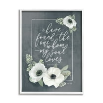 Stupell Industries Whom My Soul Loves 3:4 Rustic White Poppy Florals, 24 x 30, Designed by House Fenway