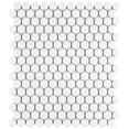 thumbnail image 2 of somertile  9.875x11.5-in victorian penny 3/4-in matte white black dot porcelain mosaic tile (pack of, 2 of 7