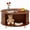 Walnut, variant on AISWORD Round Coffee Table with 360° Sliding Door, Fluted Accent Coffee Table with Storage Adjustable Footpads for Living Room, Yellow