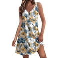 thumbnail image 2 of Yuwull Summer Dresses For Women 2025 Beach Dress Women'S Summer Casual Dress Gradual Sleeveless Neck V-Neck Long Dress Spring Dress Printed Clearance, 2 of 7