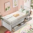 thumbnail image 2 of Aukfa 6 Drawers Platform Storage Bed, Solid Wood Captain Bed, Twin Size - Gray, 2 of 9