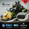 EJEAS-E6 1200M Motorcycle Bluetooth Helmet Intercom Wireless Intercomunicador Interphone Headsets MP3, Black