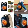 thumbnail image 2 of Tutolipy Backpack Set with Lunch Bag, Large Capacity Knapsack with Insulated Lunch Box, Water Fire Basketball Printed School Backpack Set for Middle School, Orange, 2 of 2