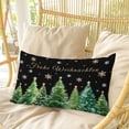 thumbnail image 4 of Black Christmas Pillow Covers, Linen Long Throw Pillow Case, Winter Xmas Trees Snowflake Holiday Holiday Pillow Protector Decorative Cushion Cover for Living Room/Bedroom 20" x 30", 4 of 8