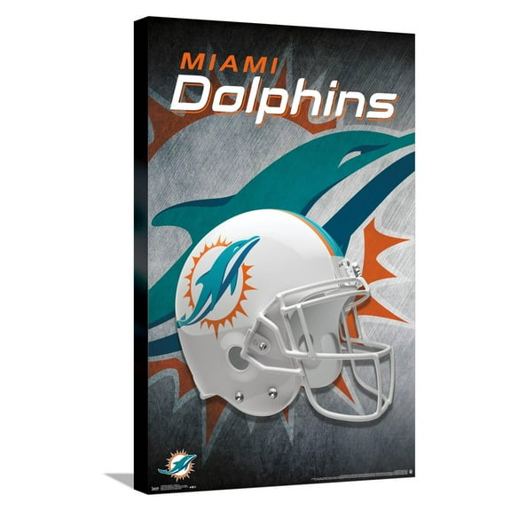 NFL Miami Dolphins - Helmet 18 Canvas Wall Poster, 14.725" x 22.375"