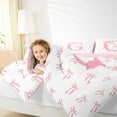 thumbnail image 4 of Castle Fairy Bowknot Alphabet G 2pcs Bedding Comforter Set for Teens,Dreamy Princess Twin Comforter Sets,Kawaii Bow Breathable Bedding Set,Breathable Home Decor, 4 of 8