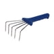 thumbnail image 2 of Rastrillo de jardín Rastrillo de mano Portátil Multifuncional Acero inoxidable Compacto de mano Azul, 2 of 9