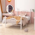 thumbnail image 3 of VECELO Twin Bed Frame with Headboard and Footboard, Modern Metal Platform Bed Frame for Bedroom, No Box Spring Needed, Noise Free, Easy Assembly, White, 3 of 7