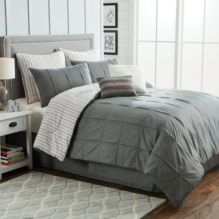 - Better Homes & Gardens Full or Queen Box Pleat Comforter Set, 8 Piece