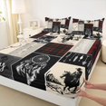 thumbnail image 3 of Homewish Rustic Farmhouse Hunting Twin Sheet Sets, Bohemian Dreamcatcher Twin Fitted Sheet, Cowboy Cowgirl Flat Sheet, Cream Black Ultra Soft Bedroom Decor, 3 Pieces, 3 of 7