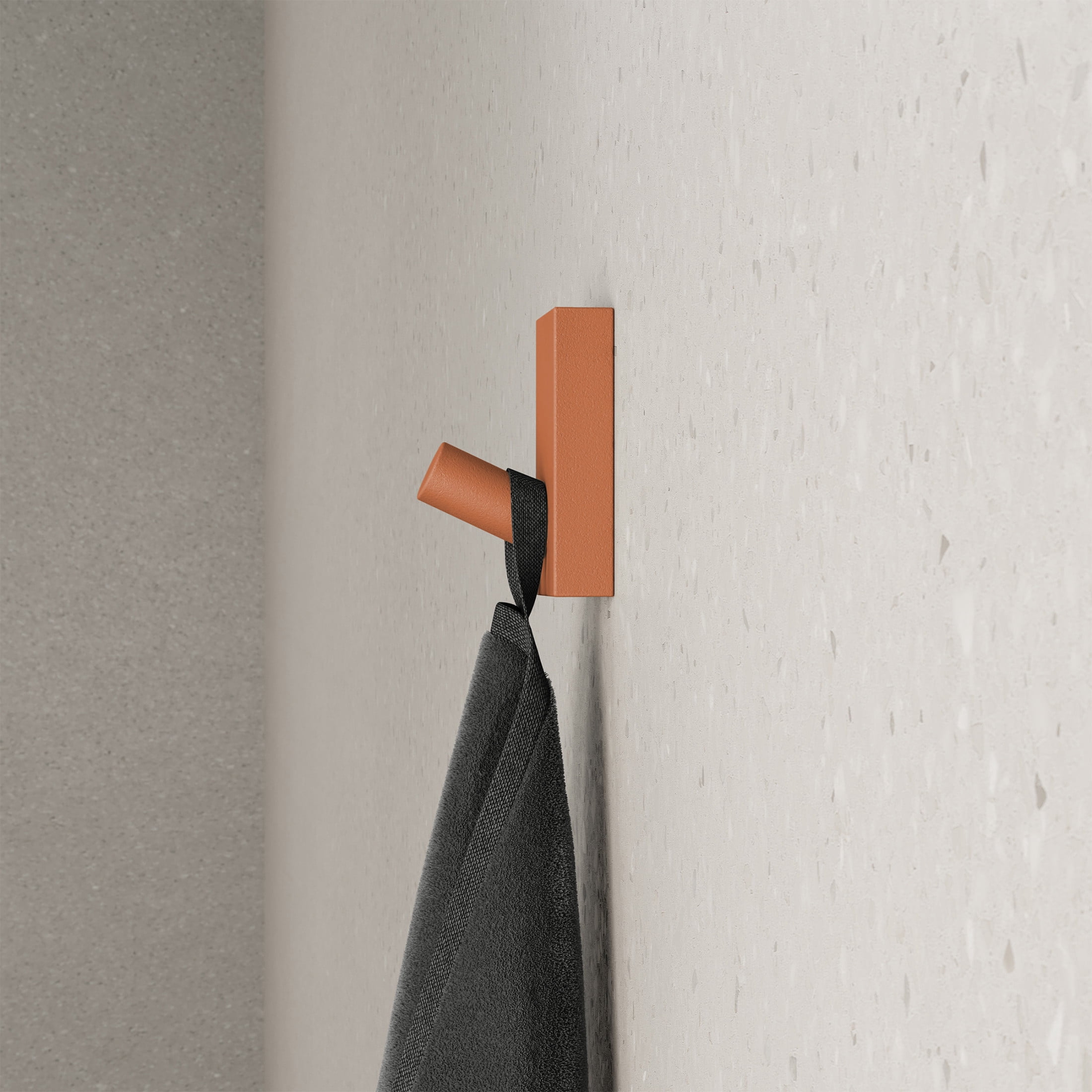 Monaco Concrete Bathroom Robe Hook in Terracotta