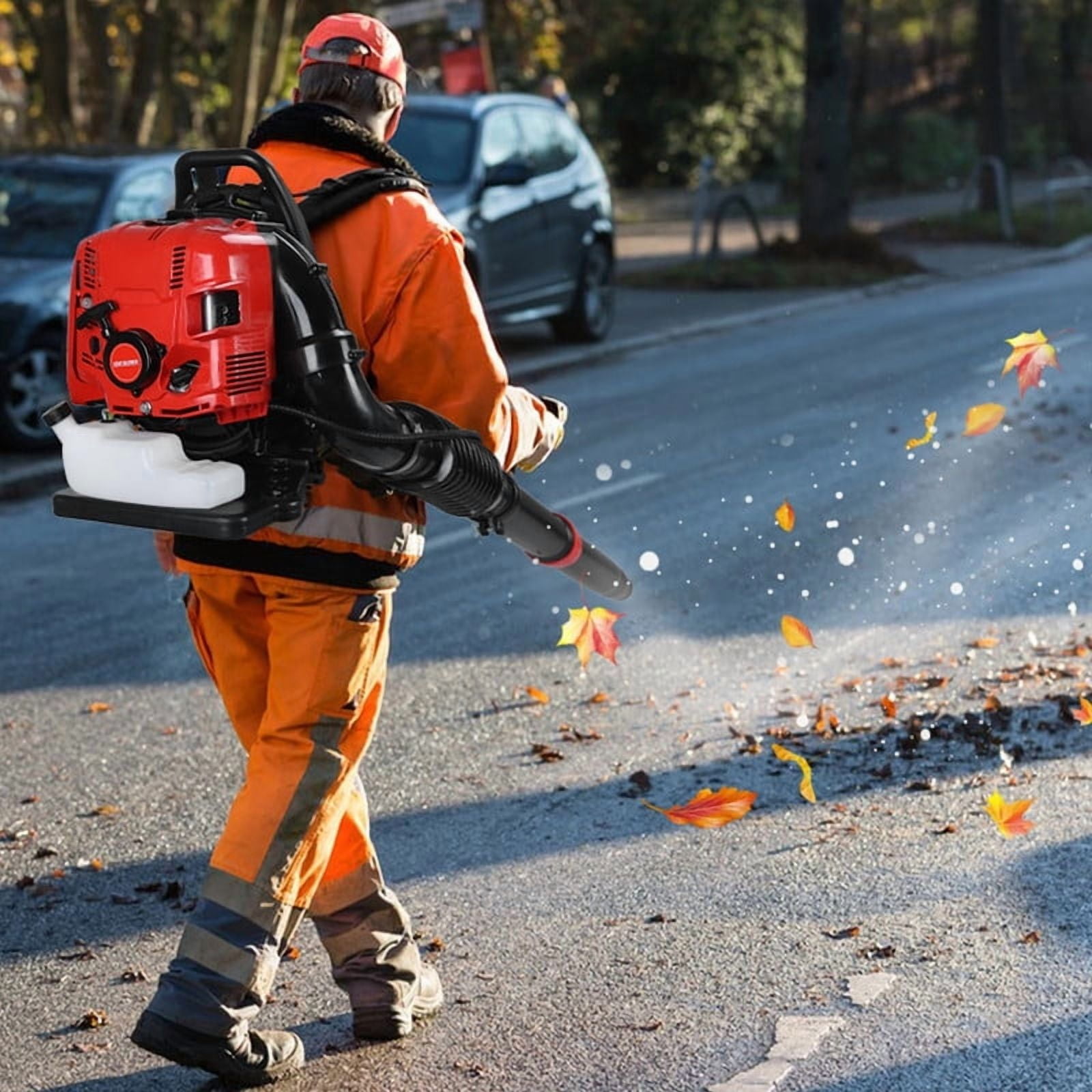 Leaf Blower, 75.6CC 4-Stroke Backpack Gas Leaf Blower, Backpack Blower, Gas Blower, Up to 900CFM , Powerful Clearing, for Lawn Care Yard Dust Debris