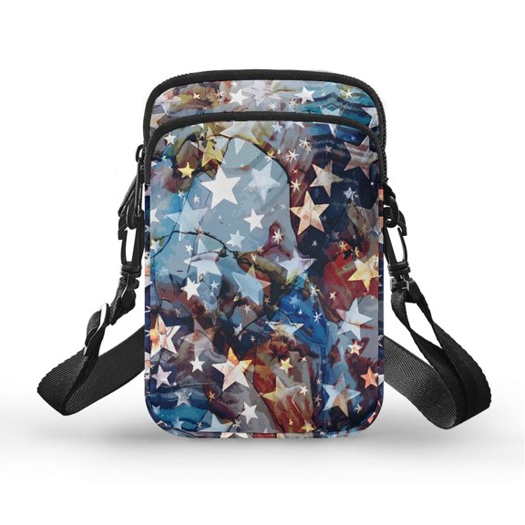 HELLHERO Art Star Sling Bag Double Layer Polyester Adults 4.33"x1.97"x7.09" for Outdoor Travel