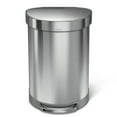 thumbnail image 6 of simplehuman 60 Liter / 16 Gallon Semi-Round Hands-Free Kitchen Step Trash Can with Soft-Close Lid, Brushed Stainless Steel, 6 of 8